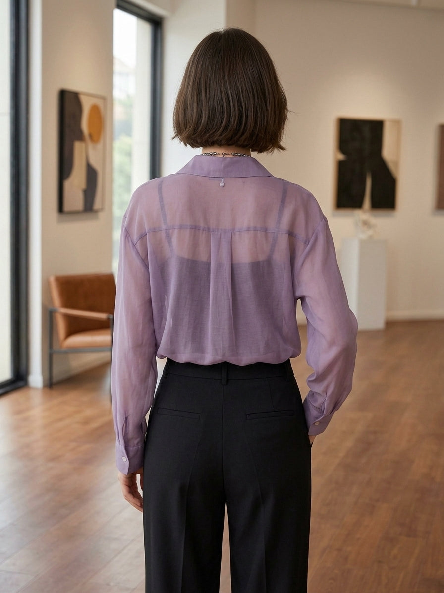 Lavender Sheer Blouse