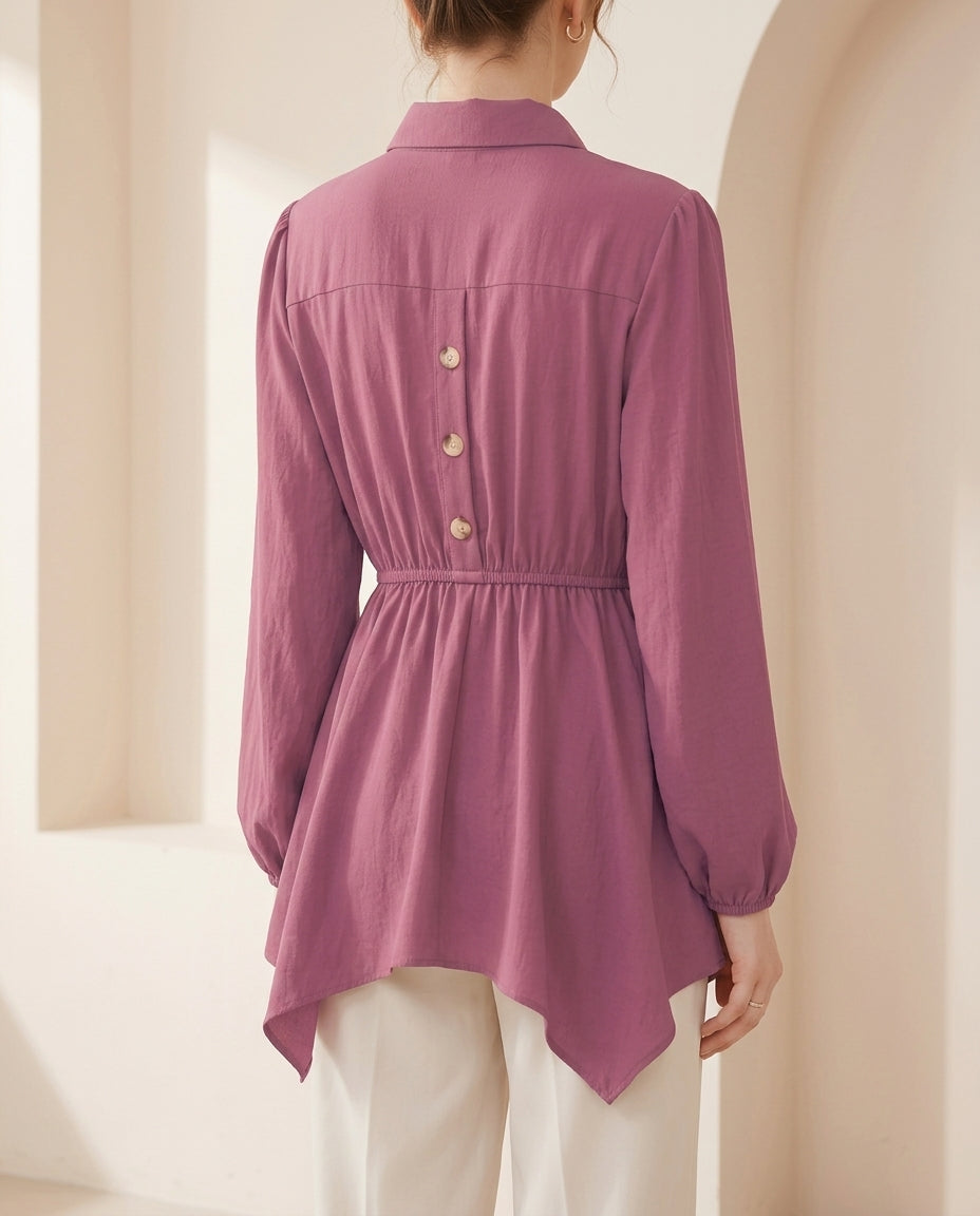 Mauve Pink Peplum Top