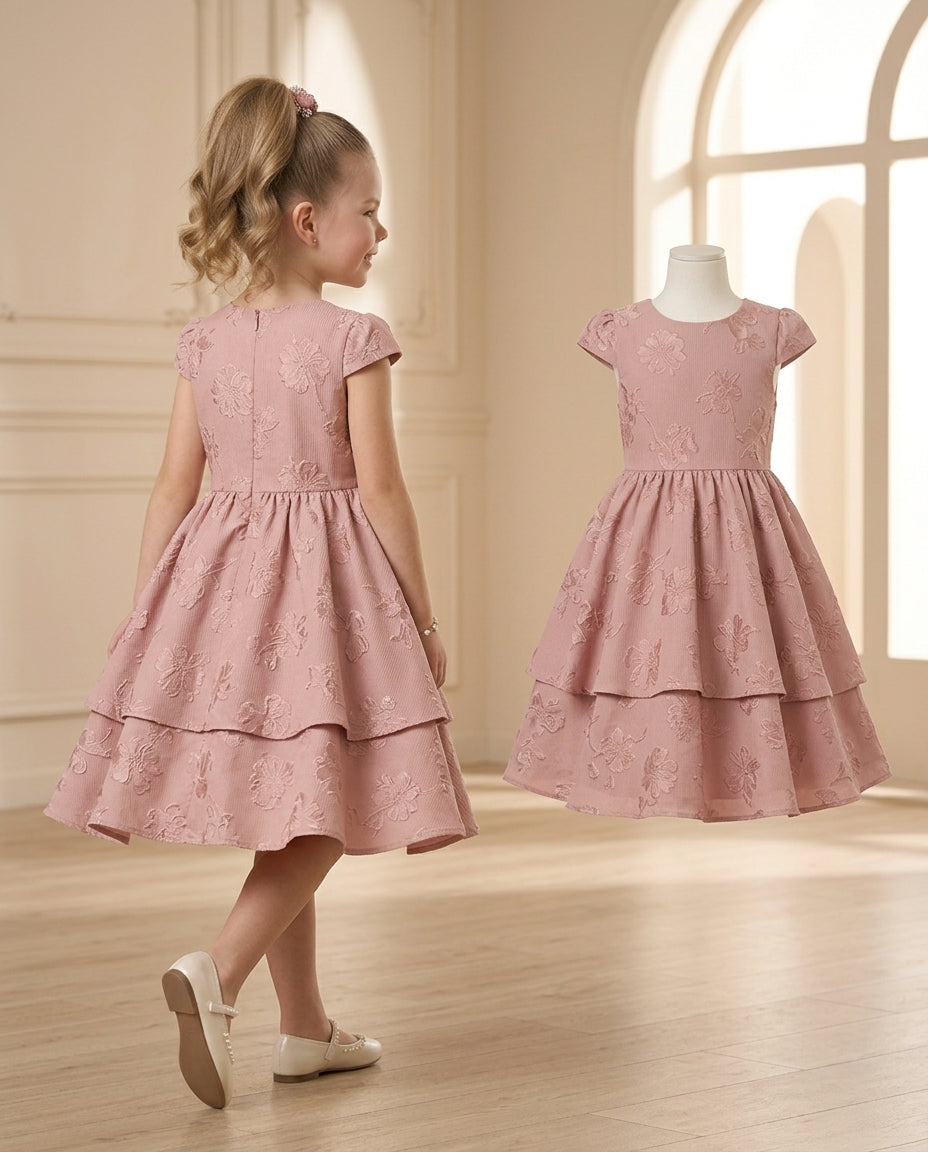 Dusty Rose Floral Party Dress