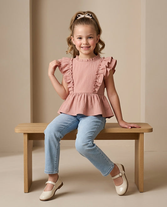 Blush Ruffled Peplum Top