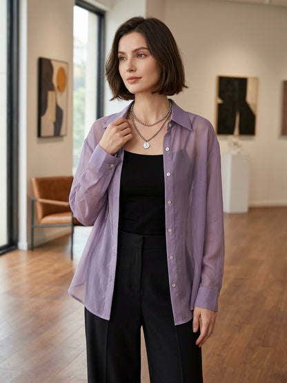 Lavender Sheer Blouse