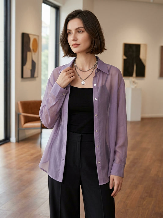 Lavender Sheer Blouse
