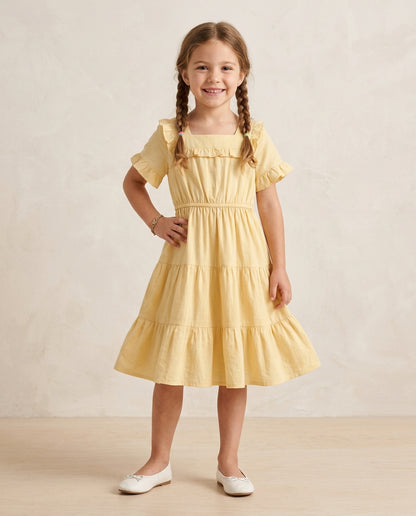 Yellow Ruffled Tiered Dress
