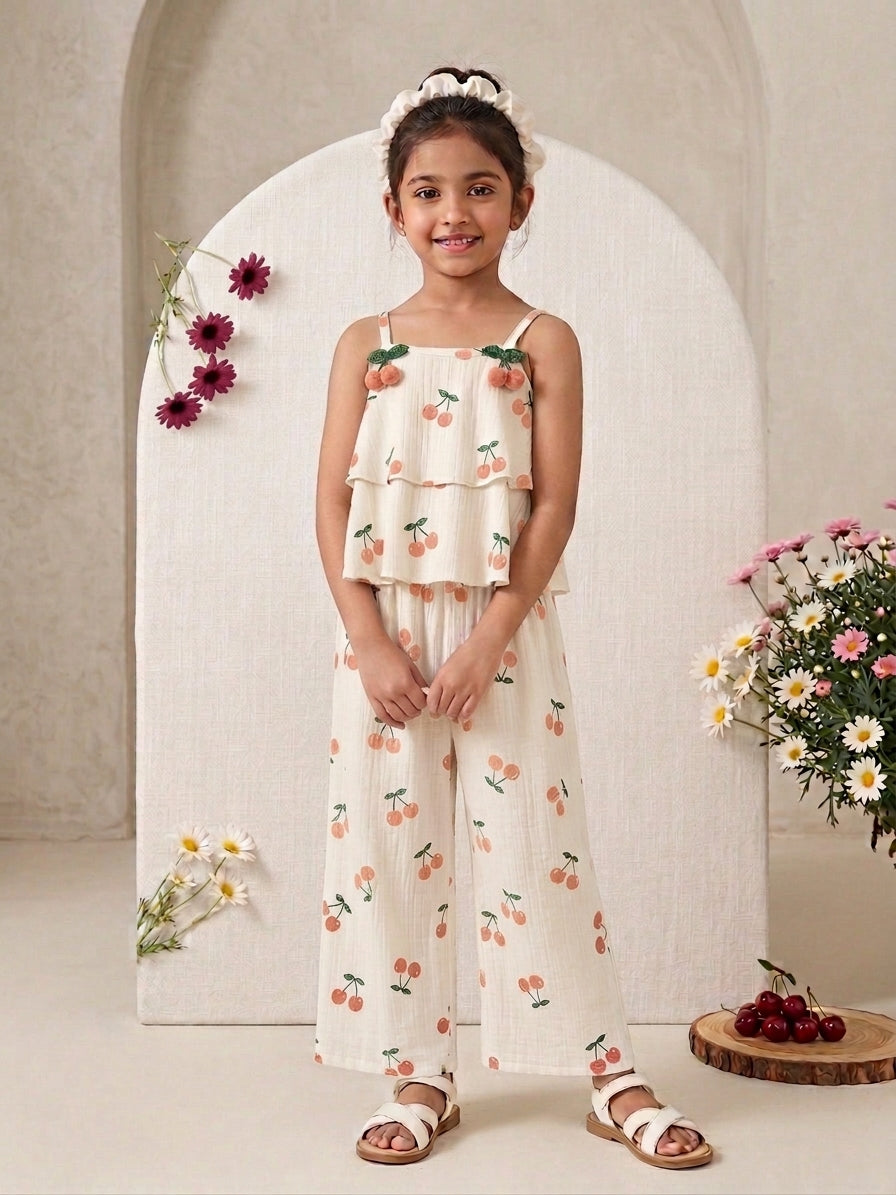 Coral Peach Cherry 2-Piece Set