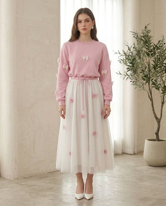 Blush Pink Bow Co-ord Set