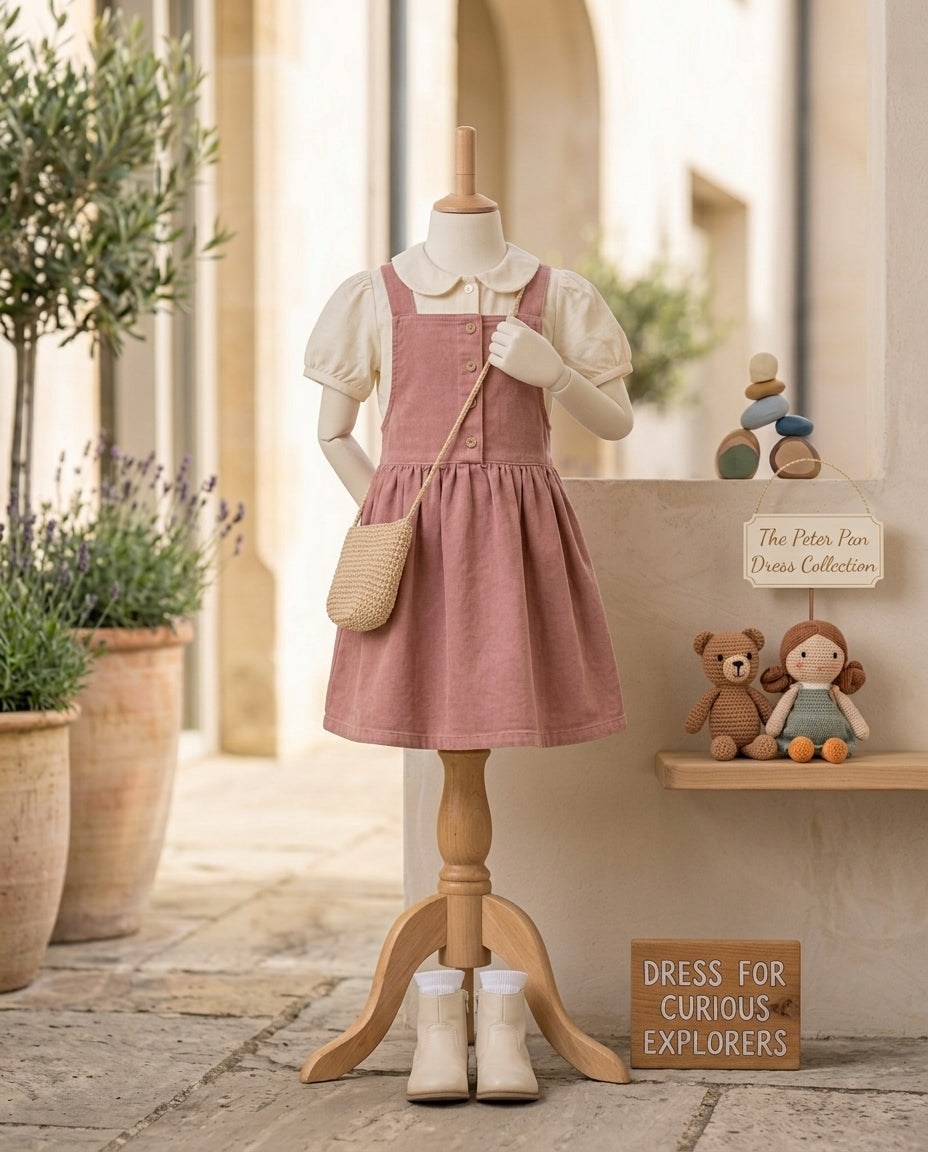 Rose Denim Pinafore Dress