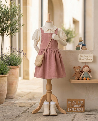 Rose Denim Pinafore Dress