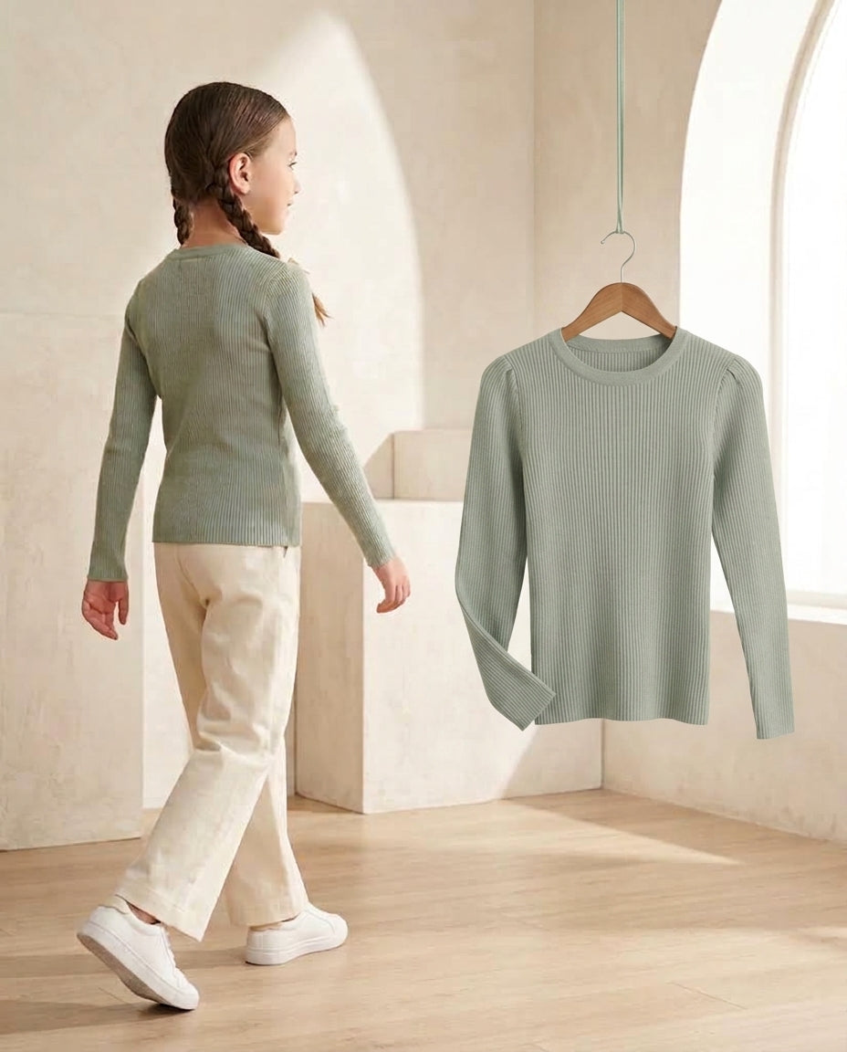 Sage Ribbed Knit Top
