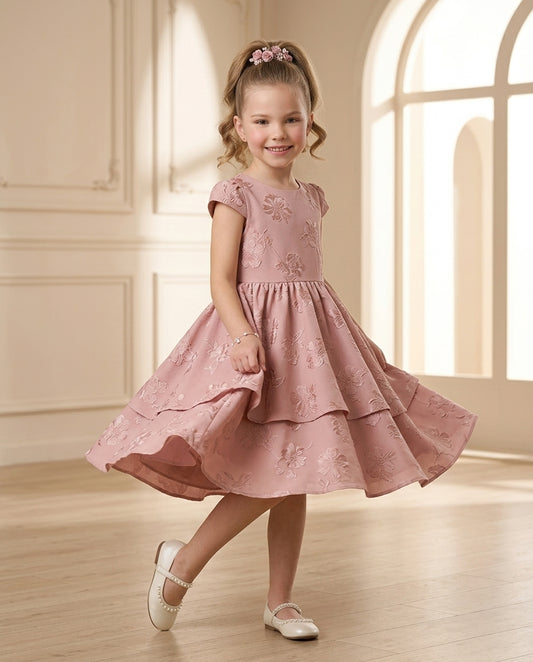 Dusty Rose Floral Party Dress