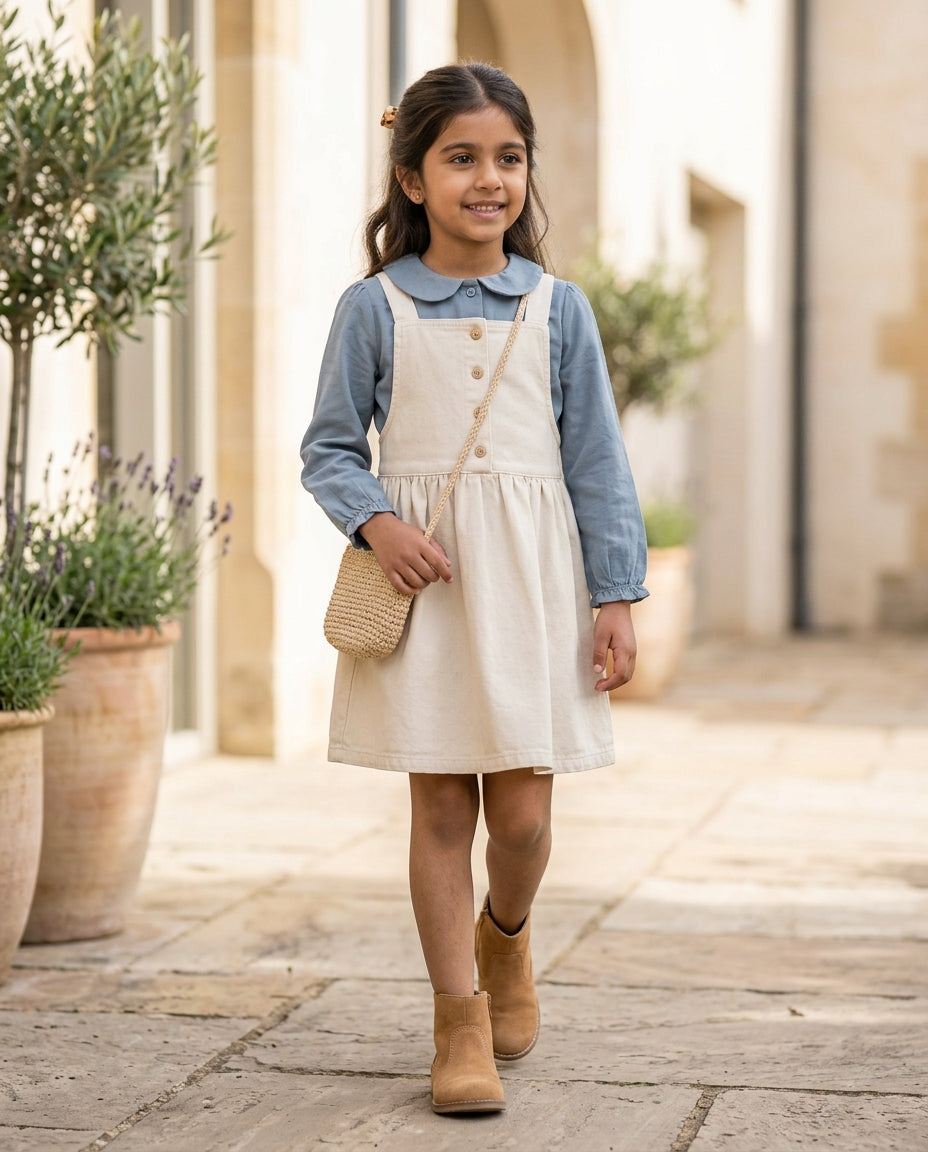 Blue Denim Pinafore Dress