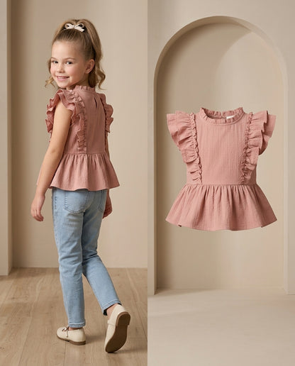 Blush Ruffled Peplum Top