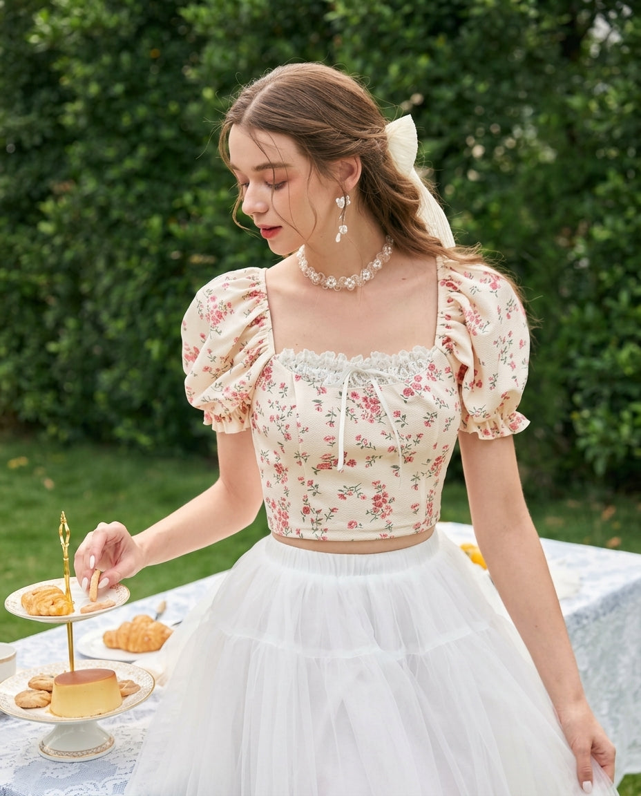 Vintage Floral Crop Top
