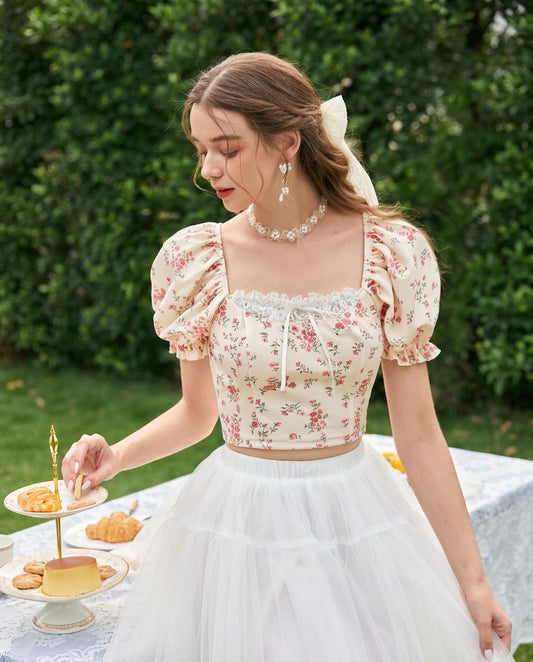 Vintage Floral Crop Top