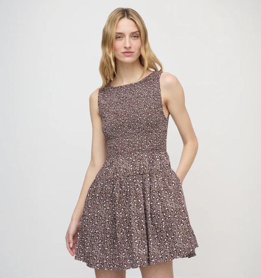 Botanical Smocked Mini Dress