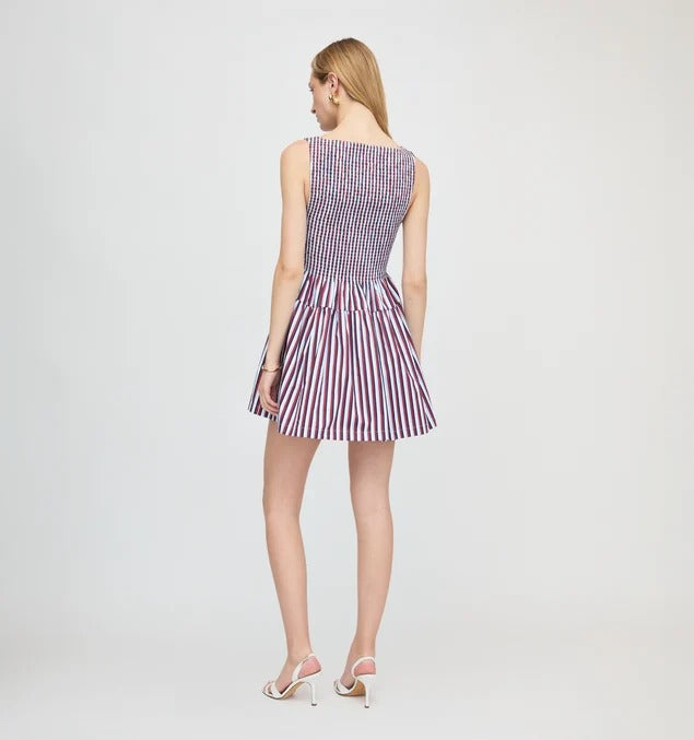 Striped Smocked Mini Dress