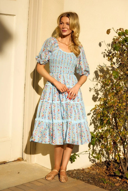 Light Blue Midi Dress