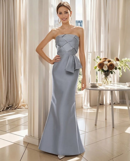 Silver Lattice Column Maxi Dress