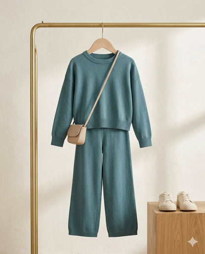 Dusty Teal Knit Co-ord Set