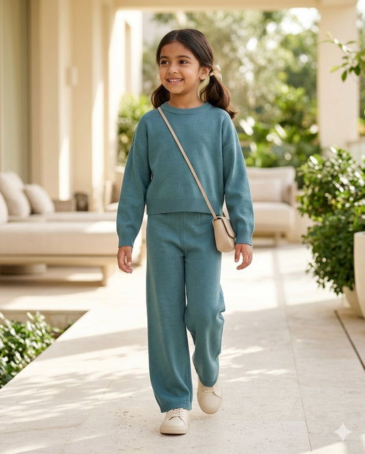 Dusty Teal Knit Co-ord Set